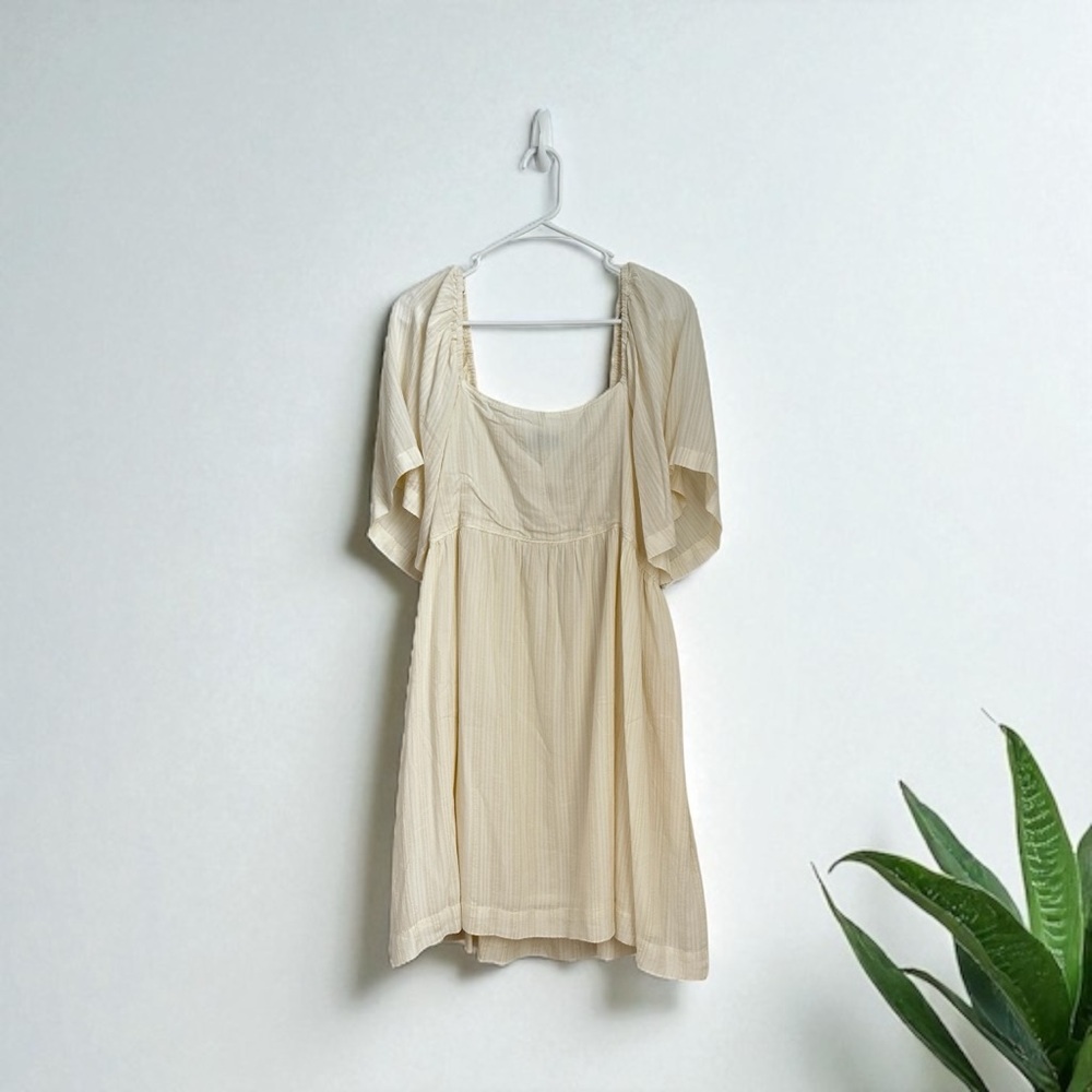 Anthropologie Women’s ABLE Cream Viscose Short Sleeve Dress Size XL